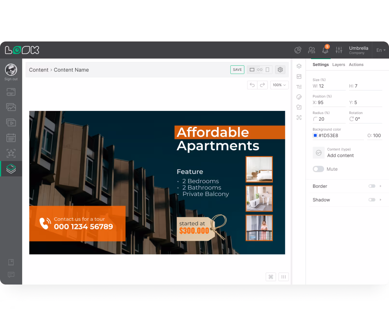 Content Creator Real Estate Dashboard screenshot